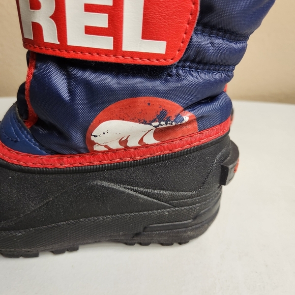 Sorel Kids |10| Snow Commander Nocturnal/Sail Red Waterproof Insulated Boots - Picture 8 of 12